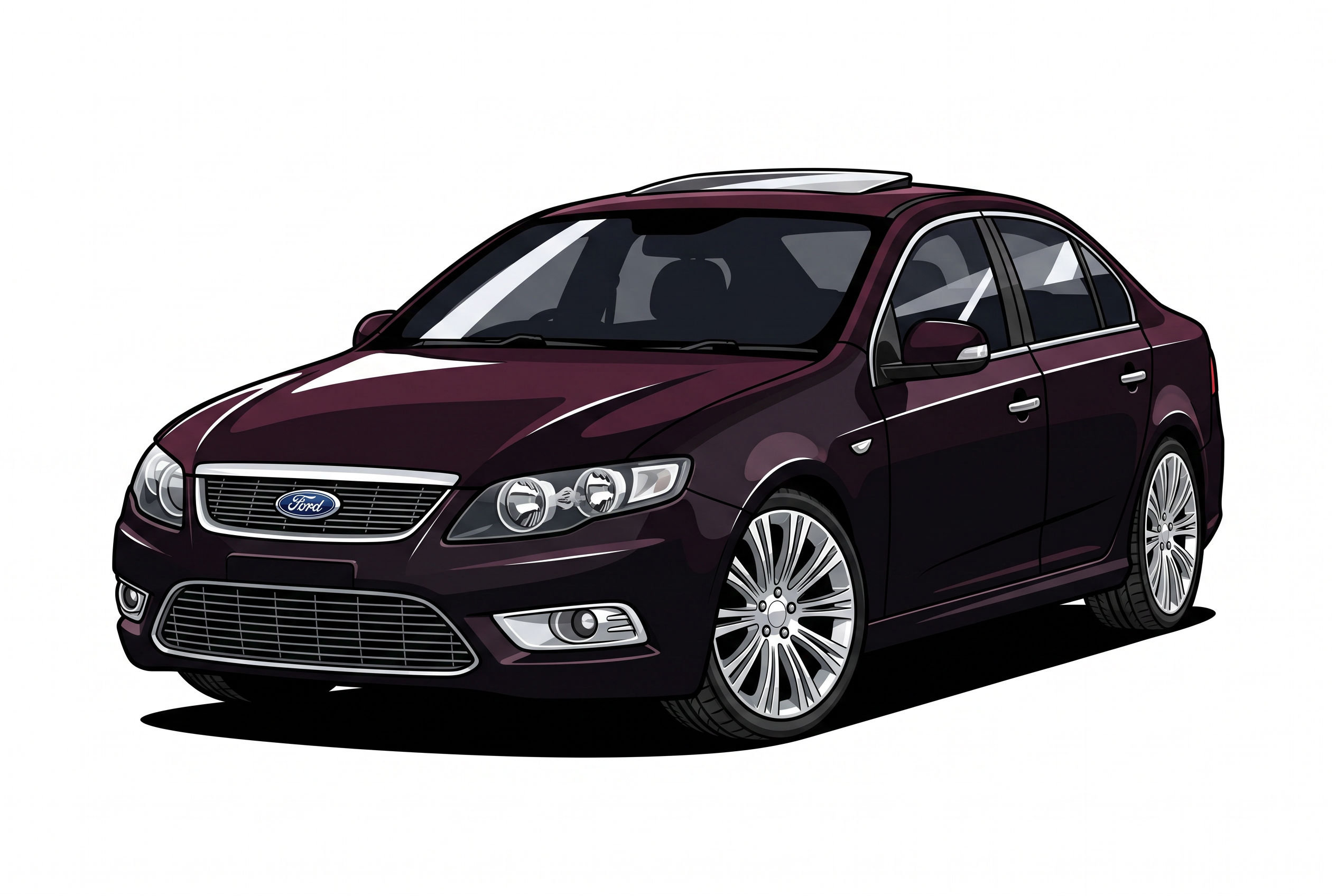 Custom car artwork of a Ford FG Falcon G6E Turbo
